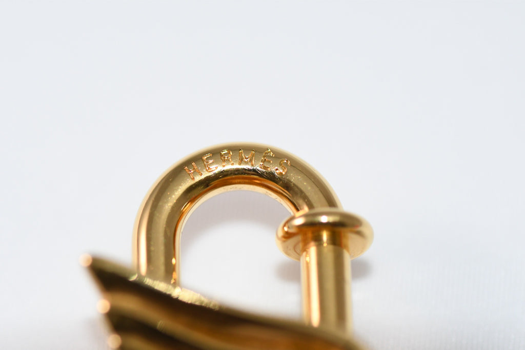 Hermes Cadena Gold Pegasus horse motif bag charm lock 094 Ex+