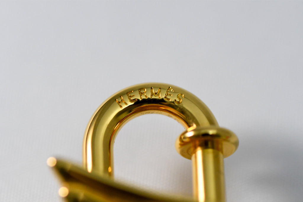 Hermes Cadena Gold Pegasus horse motif bag charm lock 094 Ex+