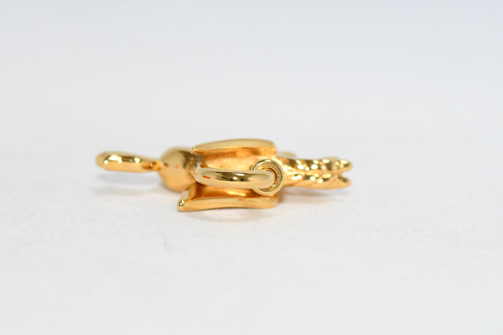 Hermes Cadena Gold Pegasus horse motif bag charm lock Ex++