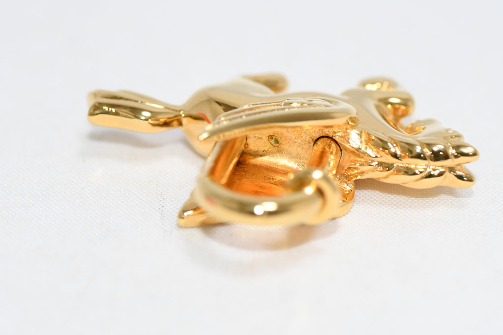 Hermes Cadena Gold Pegasus horse motif bag charm lock Ex++