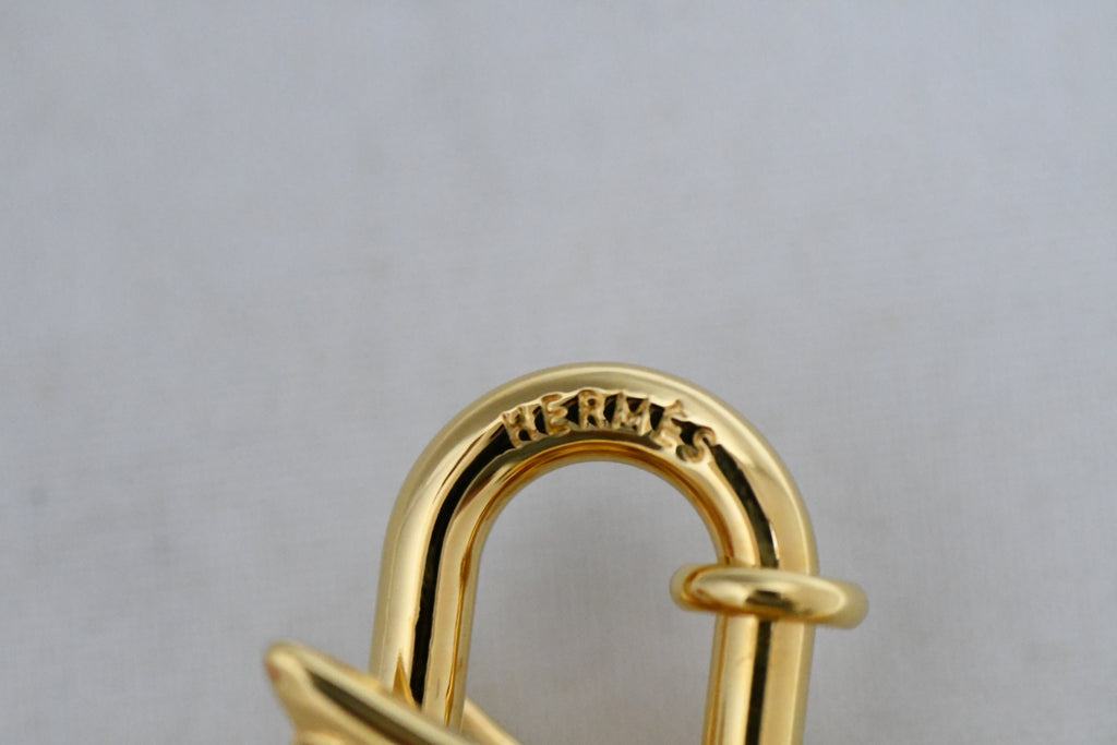 Hermes Cadena Gold Pegasus horse motif bag charm lock Ex++