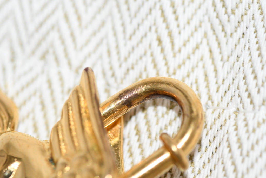 Hermes Cadena Gold Pegasus horse motif bag charm lock Great+ YA51