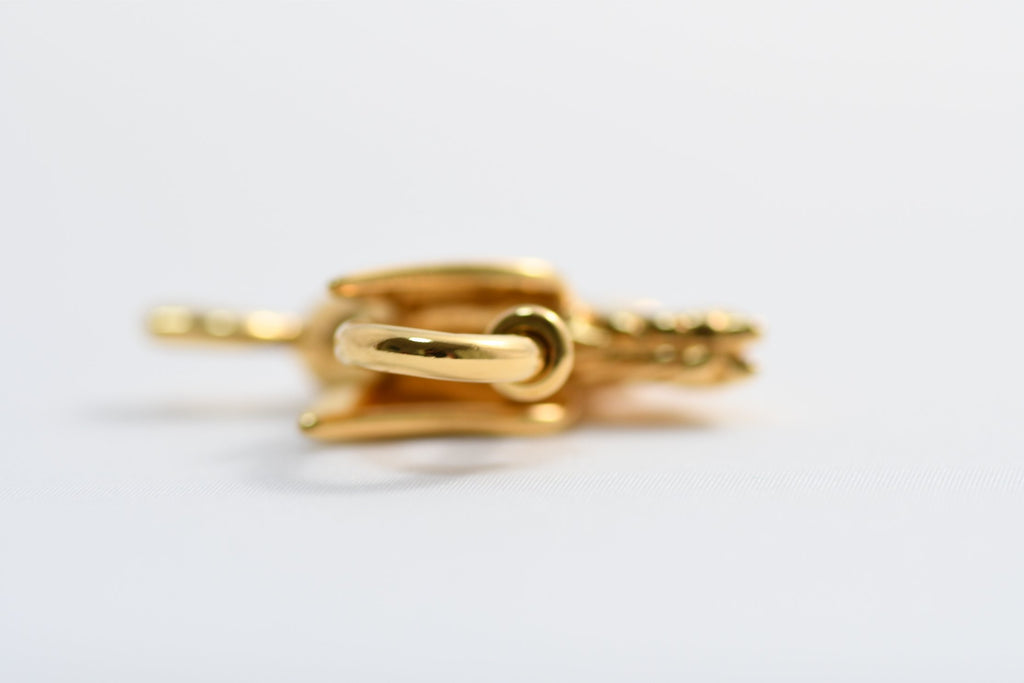 Hermes Cadena Gold Pegasus horse motif bag charm lock Y615