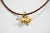 Hermes Cadena Gold Pegasus with Choker necklace bag charm horse motif lock 43 cm