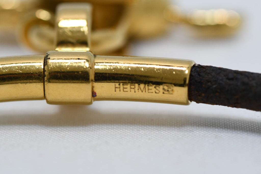 Hermes Cadena Gold Pegasus with Choker necklace bag charm horse motif lock
