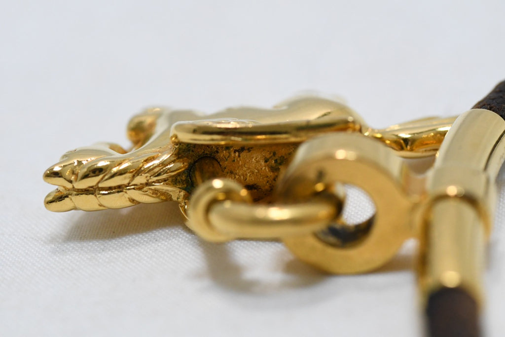 Hermes Cadena Gold Pegasus with Choker necklace bag charm horse motif lock
