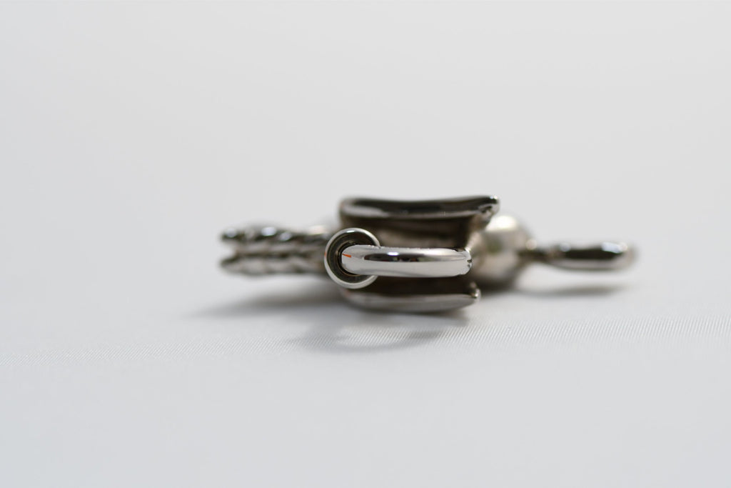 Hermes Cadena Silver Pegasus Horse Motif bag charm lock M510