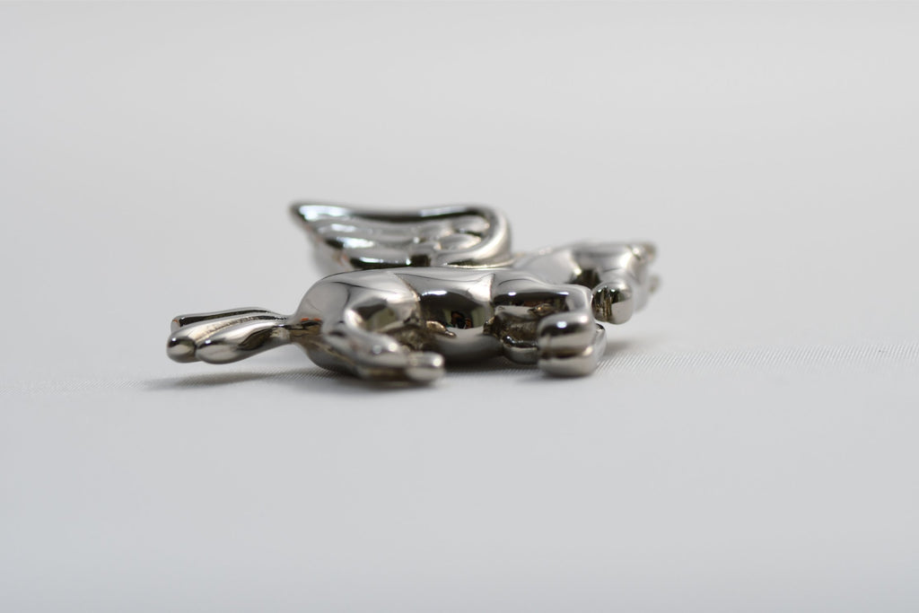 Hermes Cadena Silver Pegasus Horse Motif bag charm lock M510