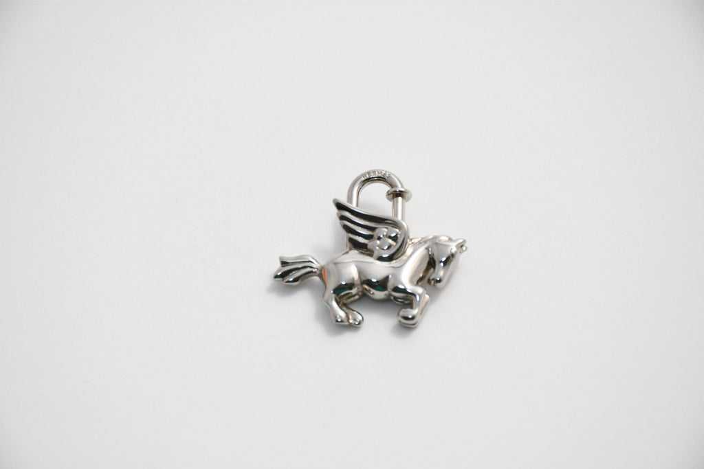 Hermes Cadena Silver Pegasus Horse Motif bag charm lock M510