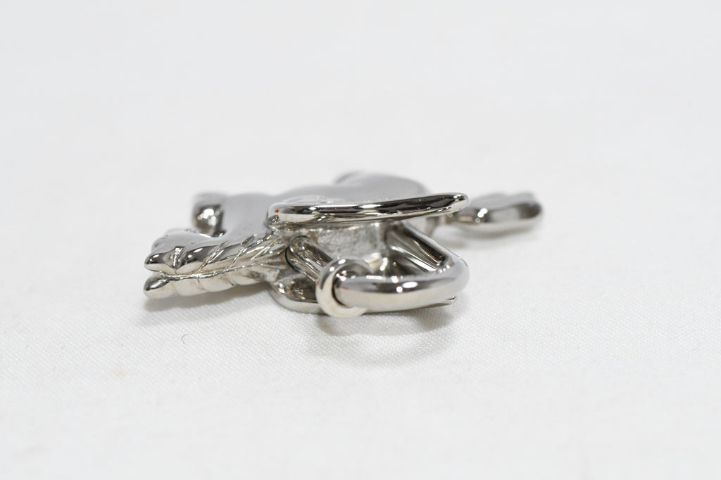Hermes Cadena Silver Pegasus Horse Motif bag charm lock NEW