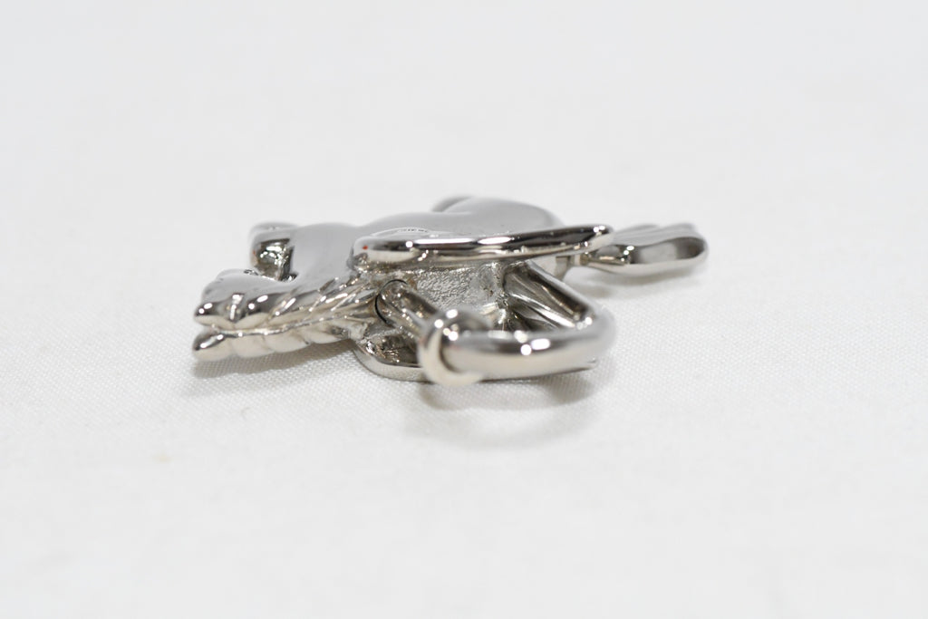 Hermes Cadena Silver Pegasus Horse Motif bag charm lock NEW