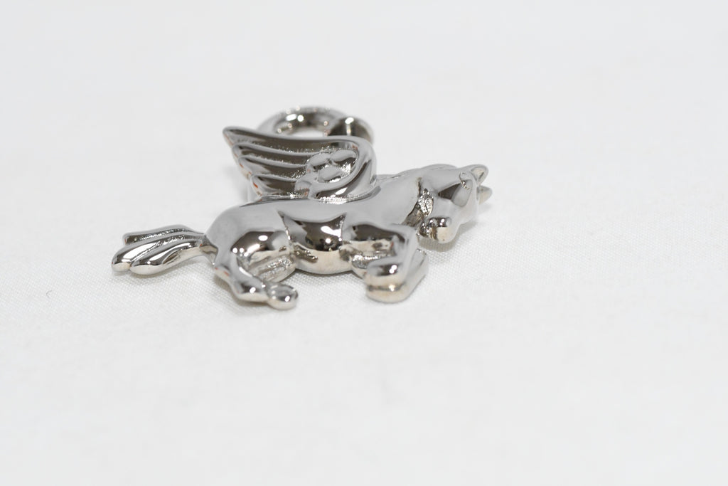 Hermes Cadena Silver Pegasus Horse Motif bag charm lock NEW