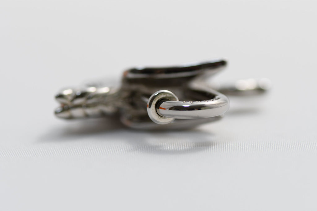 Hermes Cadena Silver Pegasus Horse Motif bag charm lock MINT AU58