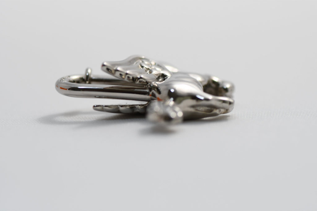 Hermes Cadena Silver Pegasus Horse Motif bag charm lock MINT AU58