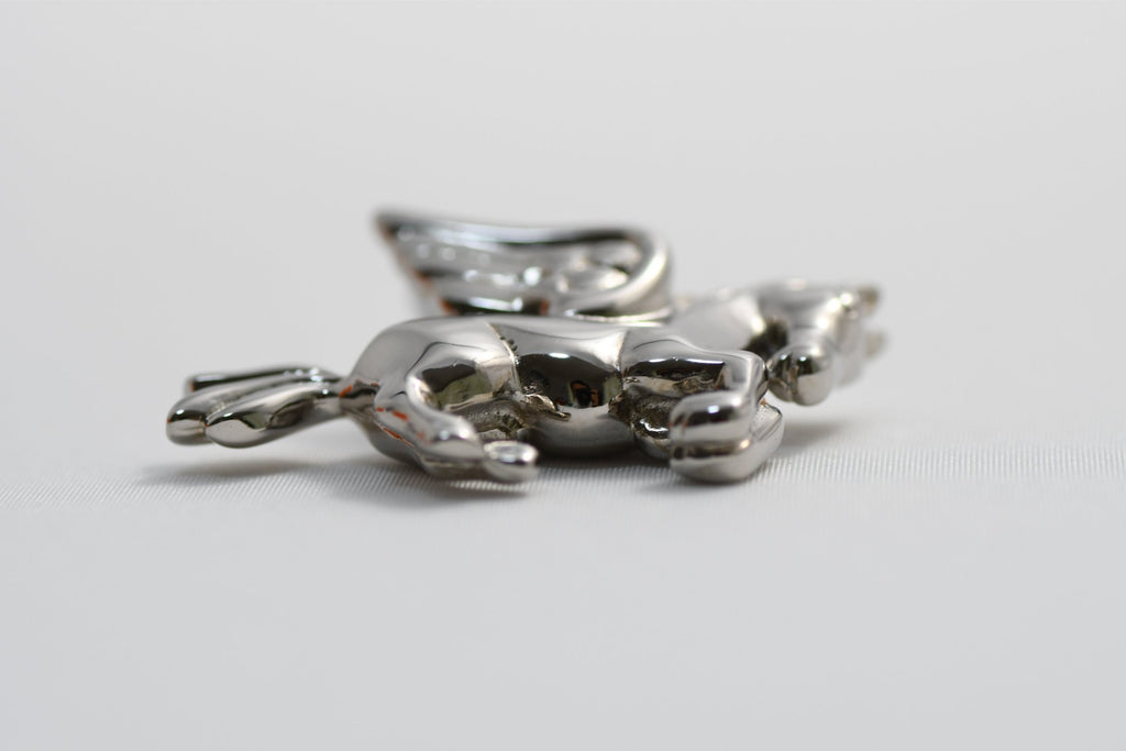 Hermes Cadena Silver Pegasus Horse Motif bag charm lock MINT AU58
