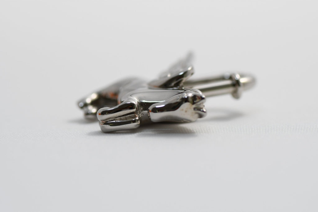 Hermes Cadena Silver Pegasus Horse Motif bag charm lock MINT AU58