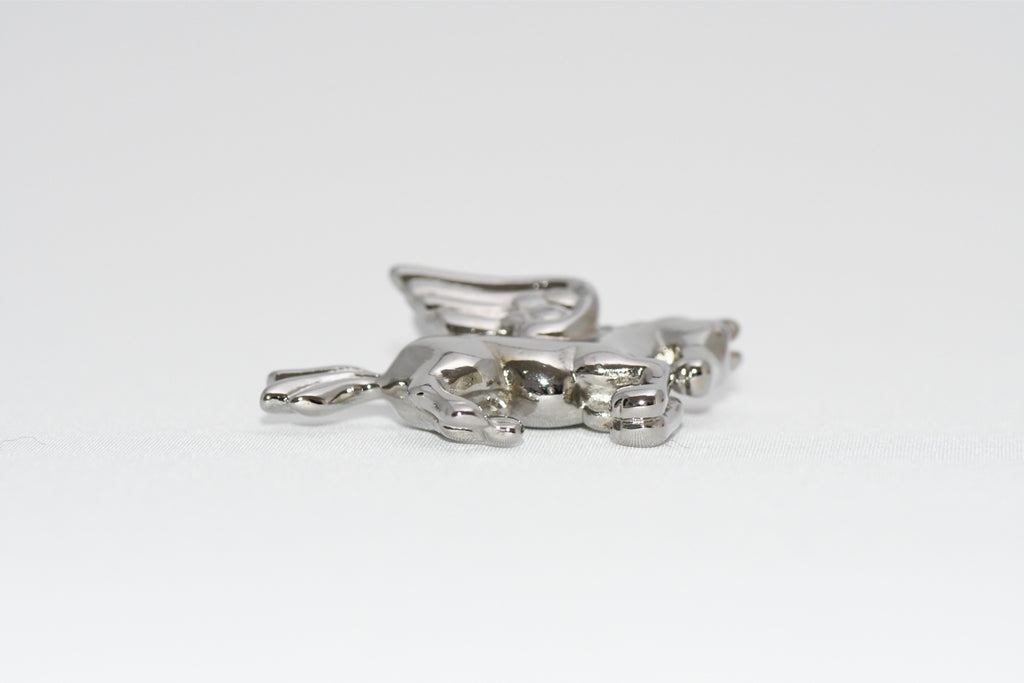 Hermes Cadena Silver Pegasus Horse Motif bag charm lock NEW 059