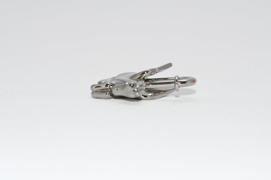 Hermes Cadena Silver Pegasus Horse Motif bag charm lock NEW 059