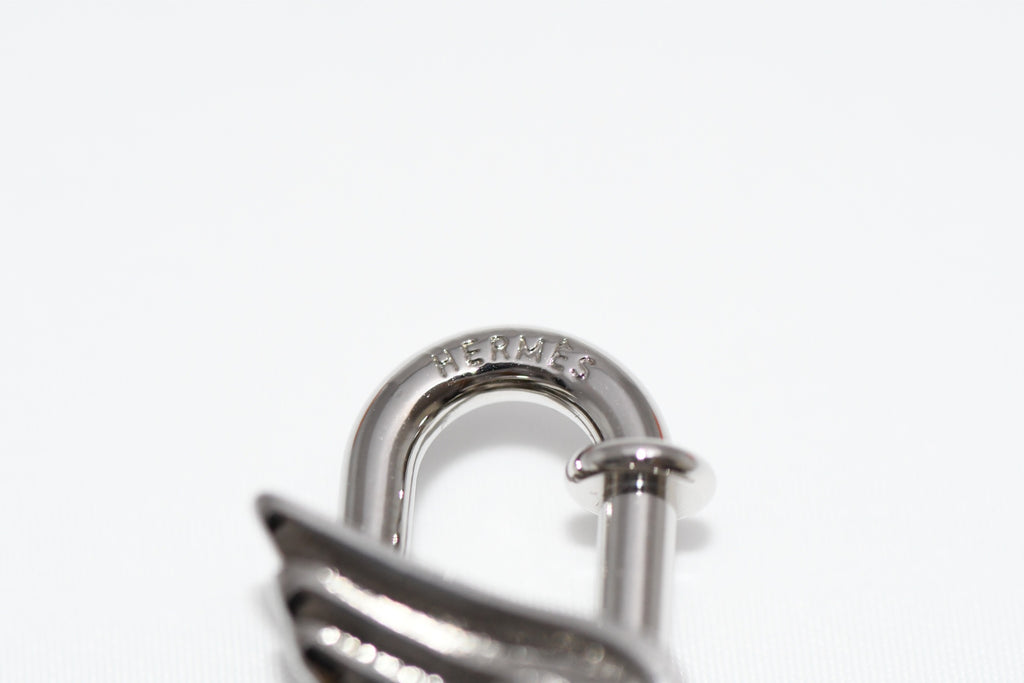 Hermes Cadena Silver Pegasus Horse Motif bag charm lock NEW 059