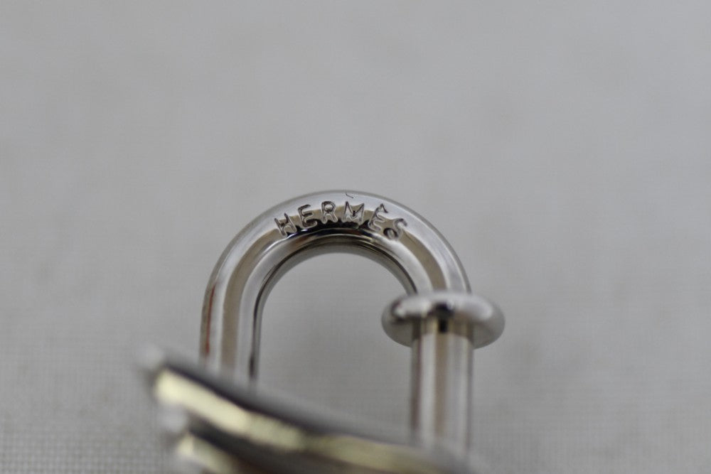 Hermes Cadena Silver Pegasus Horse Motif bag charm lock R66