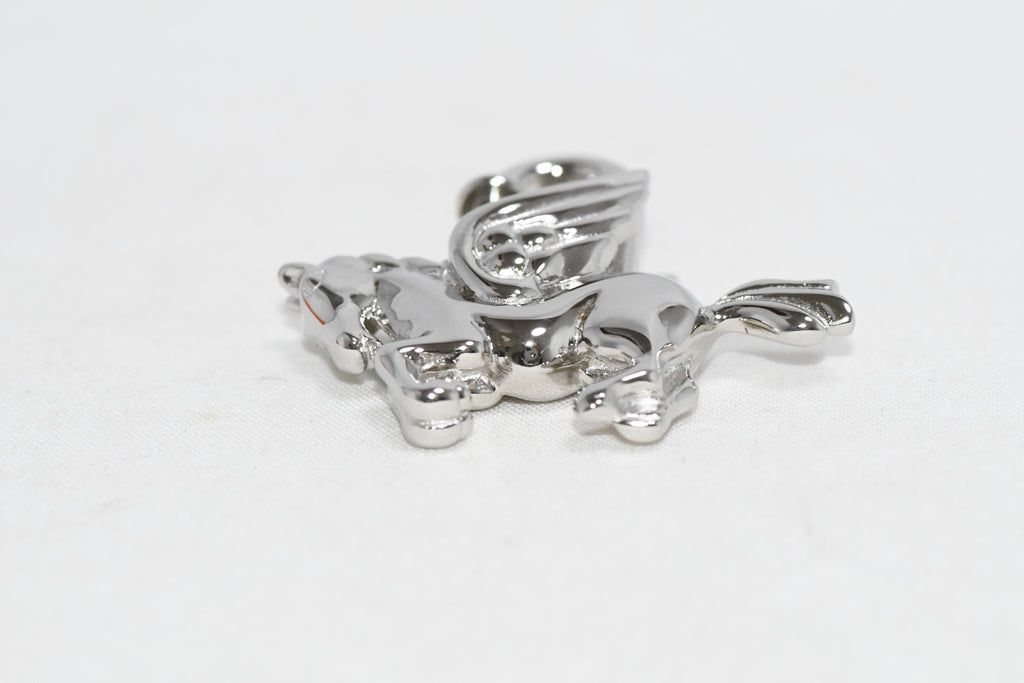Hermes Cadena Silver Pegasus horse motif bag charm lock Ex+