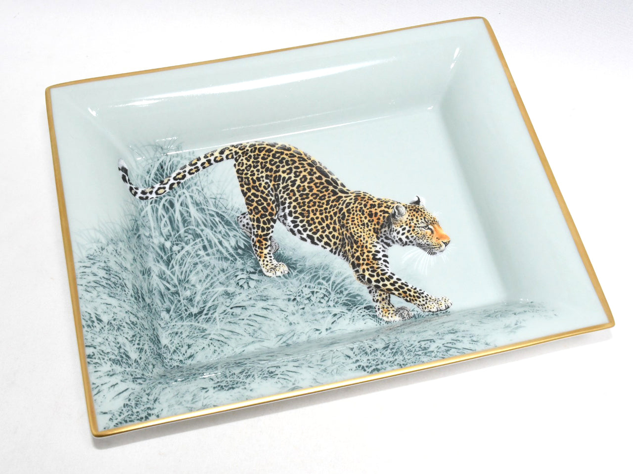 Hermes Carnets d'Equateur Change tray porcelain Ashtray plate jaguar panther