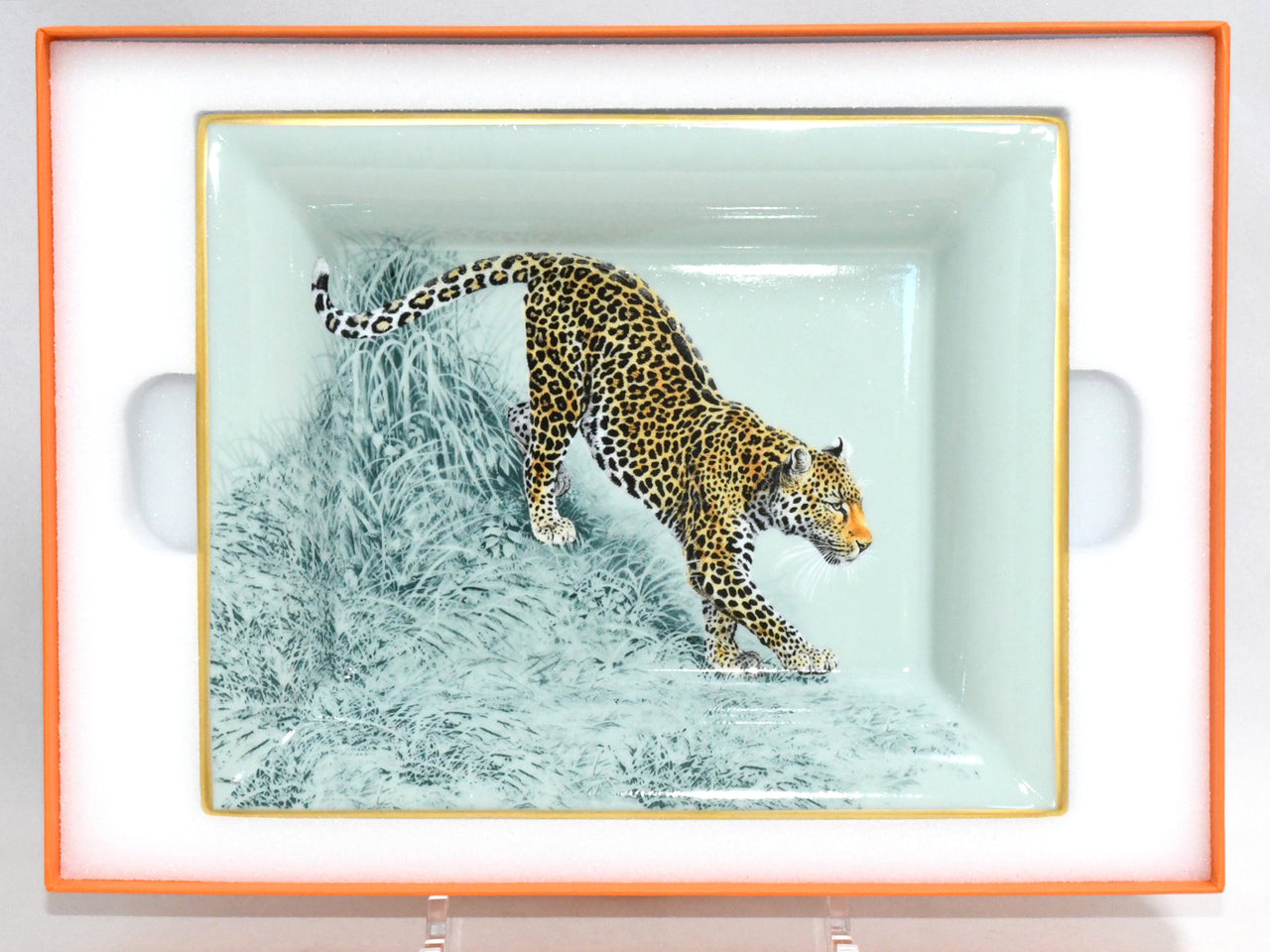 Hermes Carnets d'Equateur Change tray porcelain Ashtray plate jaguar panther