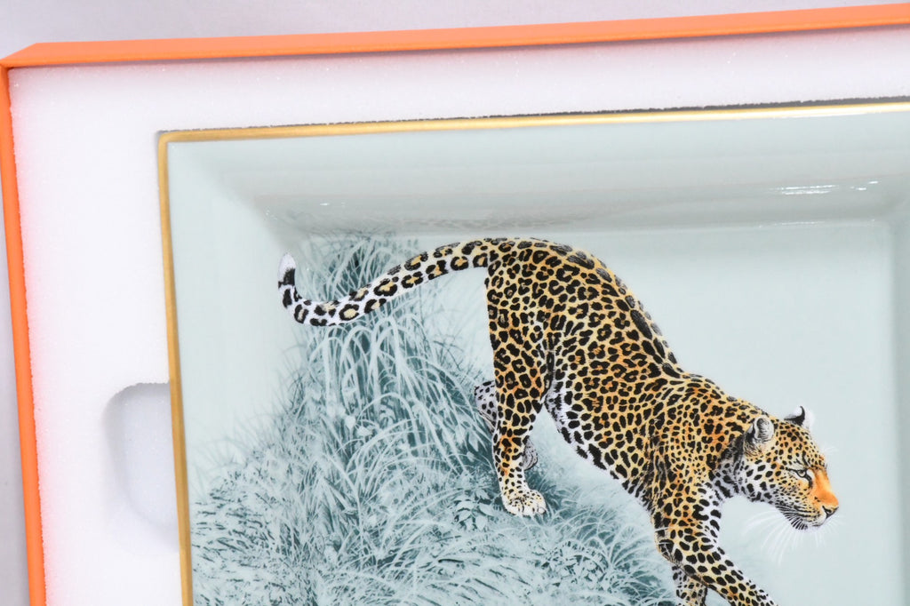 Hermes Carnets d'Equateur Change tray porcelain Ashtray plate jaguar panther