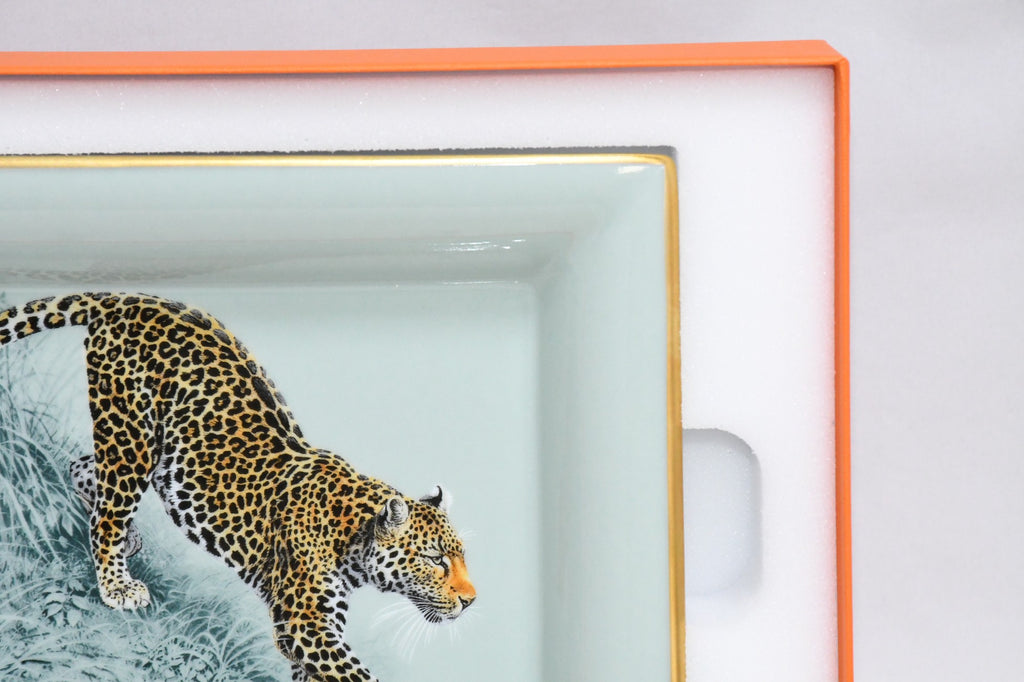Hermes Carnets d'Equateur Change tray porcelain Ashtray plate jaguar panther