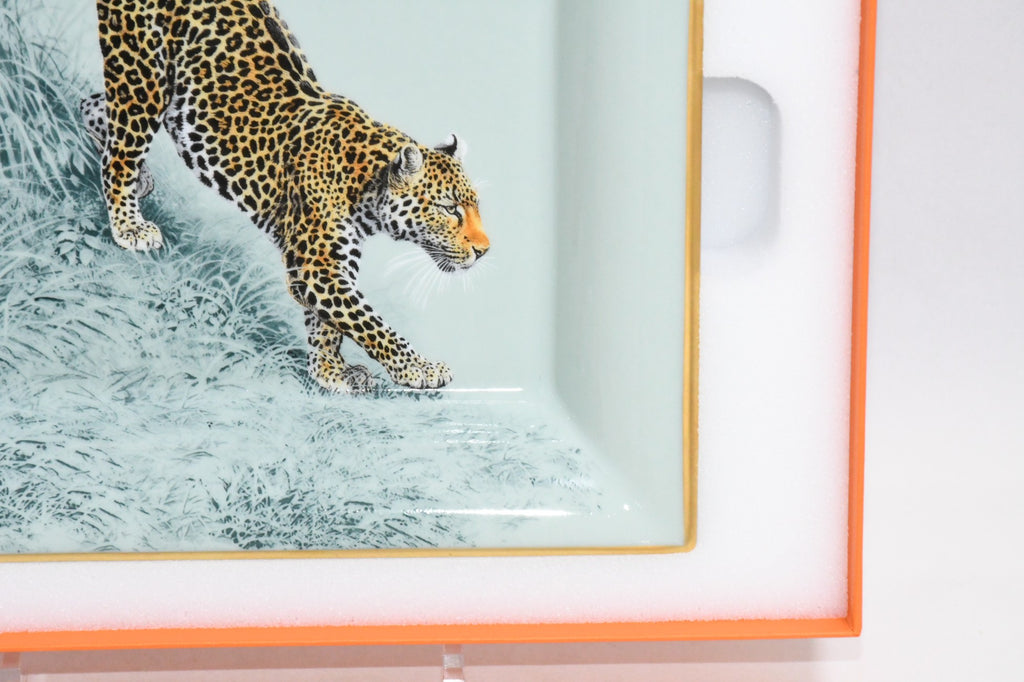 Hermes Carnets d'Equateur Change tray porcelain Ashtray plate jaguar panther