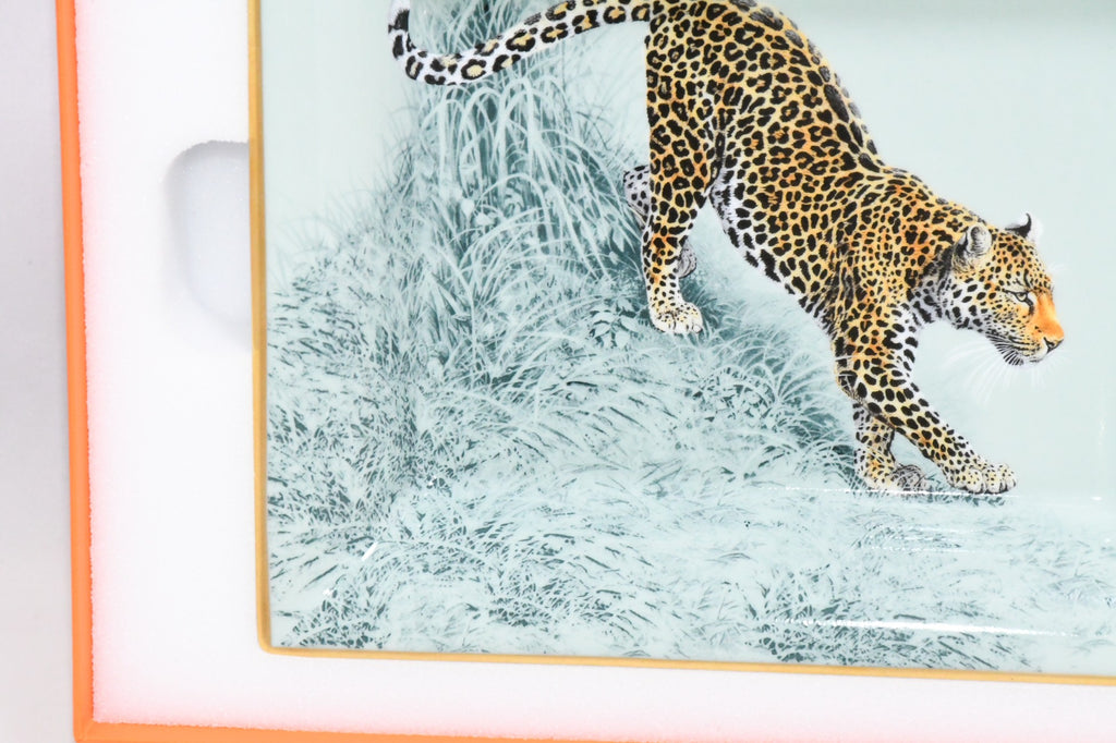 Hermes Carnets d'Equateur Change tray porcelain Ashtray plate jaguar panther