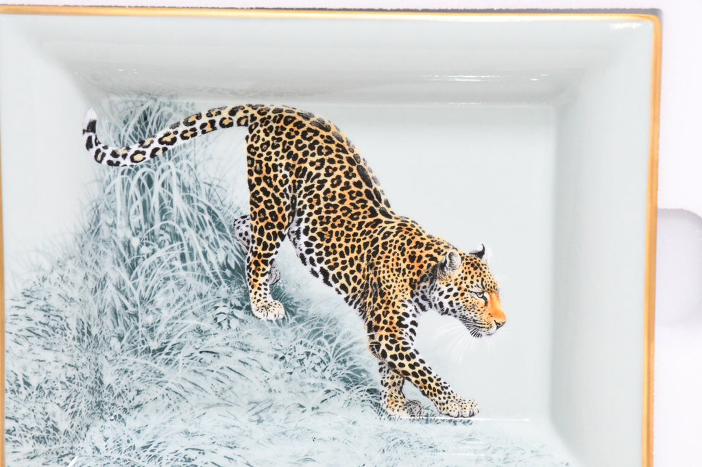 Hermes Carnets d'Equateur Change tray porcelain Ashtray plate jaguar panther