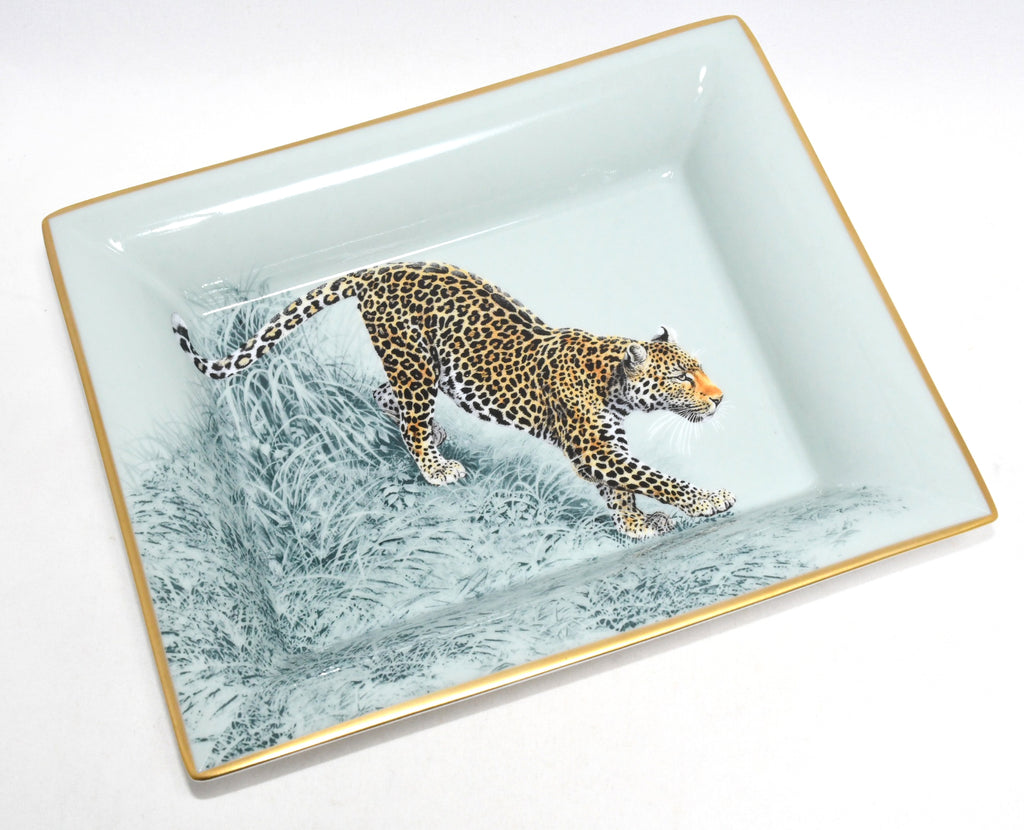 Hermes Carnets d'Equateur Change tray porcelain Ashtray plate panther jaguar