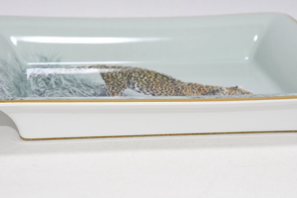 Hermes Carnets d'Equateur Change tray porcelain Ashtray plate panther jaguar