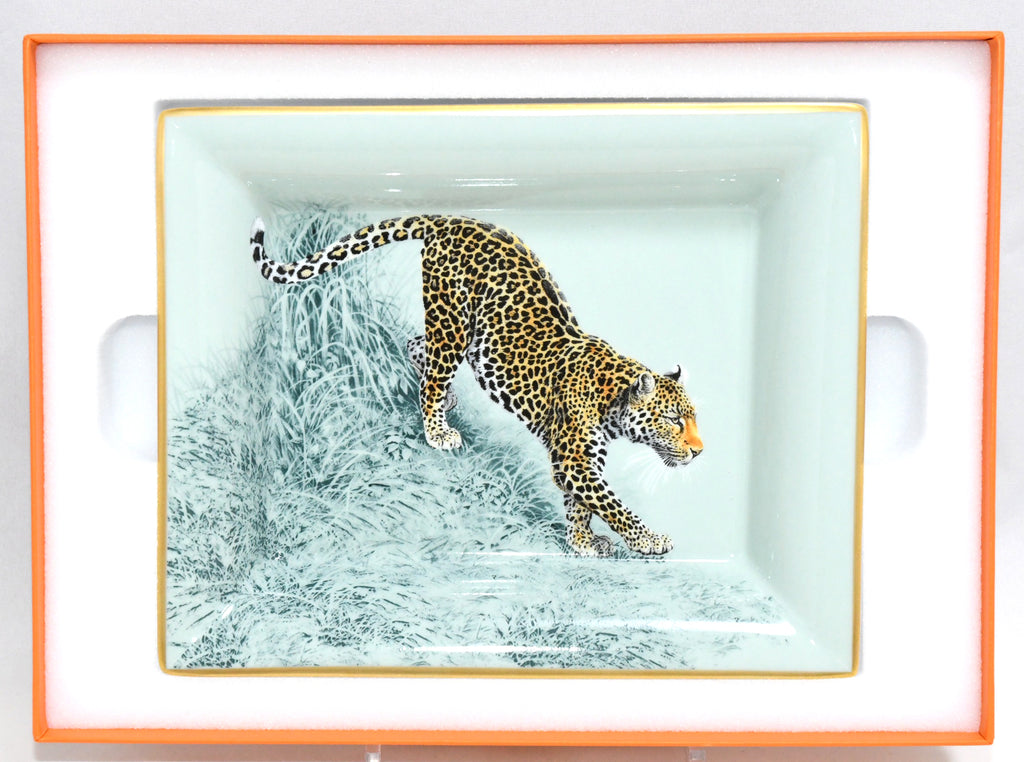 Hermes Carnets d'Equateur Change tray porcelain Ashtray plate panther jaguar
