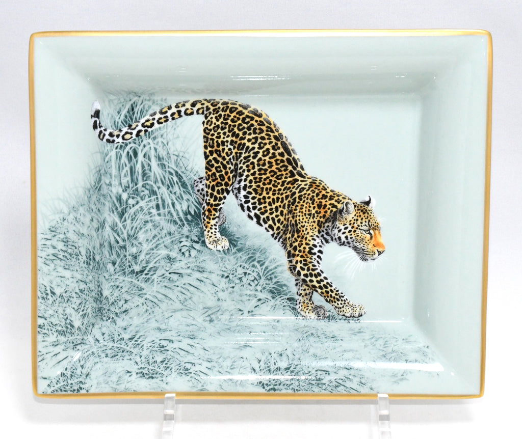 Hermes Carnets d'Equateur Change tray porcelain Ashtray plate panther jaguar