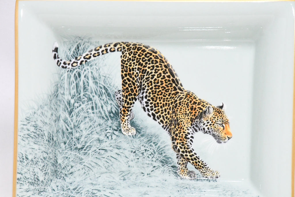 Hermes Carnets d'Equateur Change tray porcelain Ashtray plate panther jaguar
