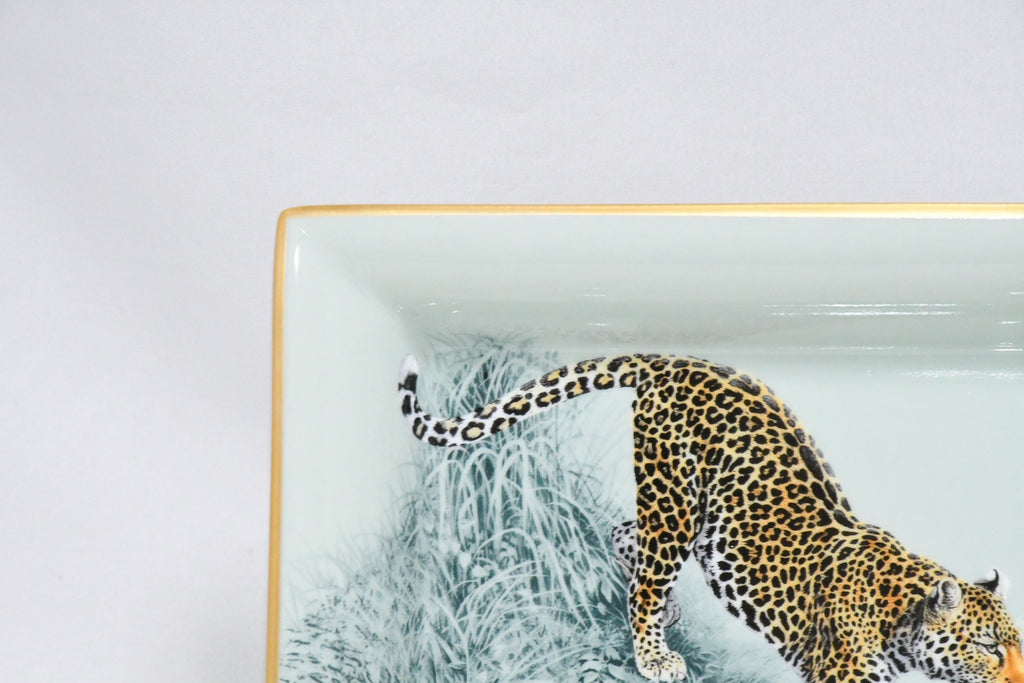 Hermes Carnets d'Equateur Change tray porcelain Ashtray plate panther jaguar