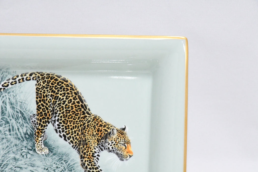 Hermes Carnets d'Equateur Change tray porcelain Ashtray plate panther jaguar