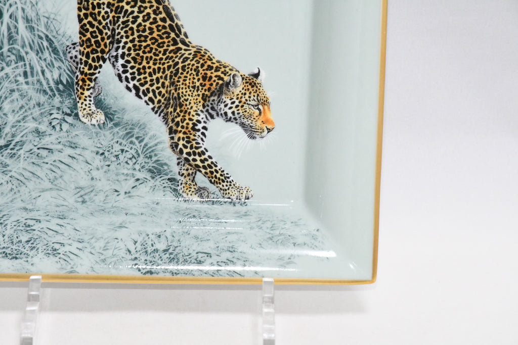 Hermes Carnets d'Equateur Change tray porcelain Ashtray plate panther jaguar