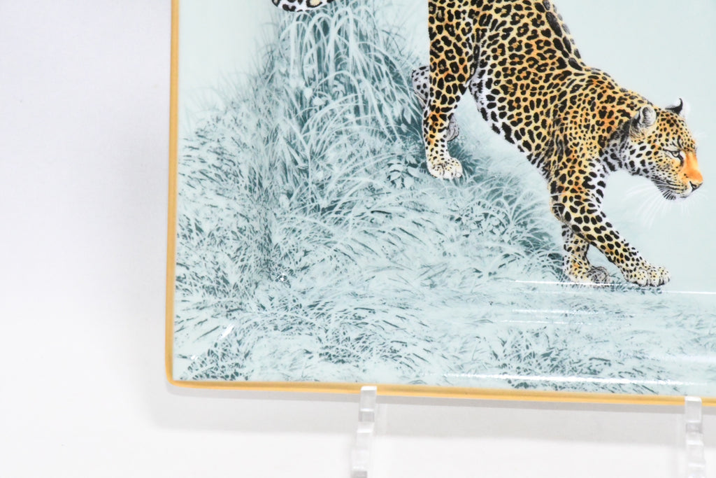 Hermes Carnets d'Equateur Change tray porcelain Ashtray plate panther jaguar
