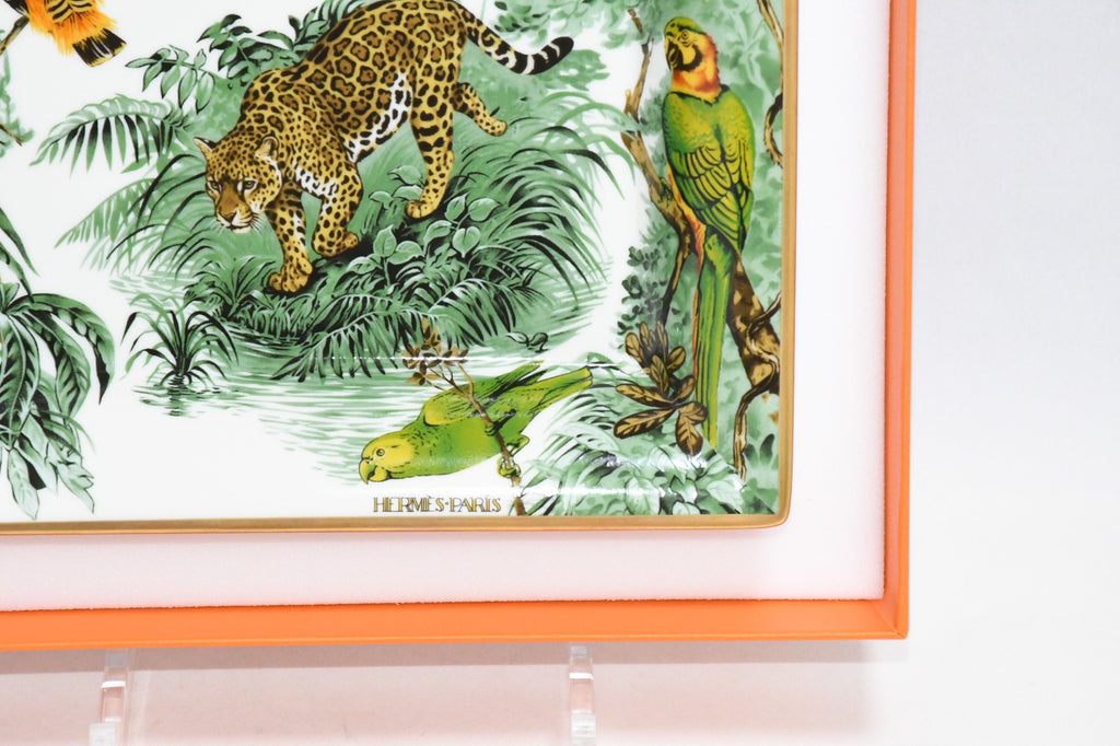 Hermes Carnets d'Equateur Change tray porcelain Ashtray plate panther jaguar