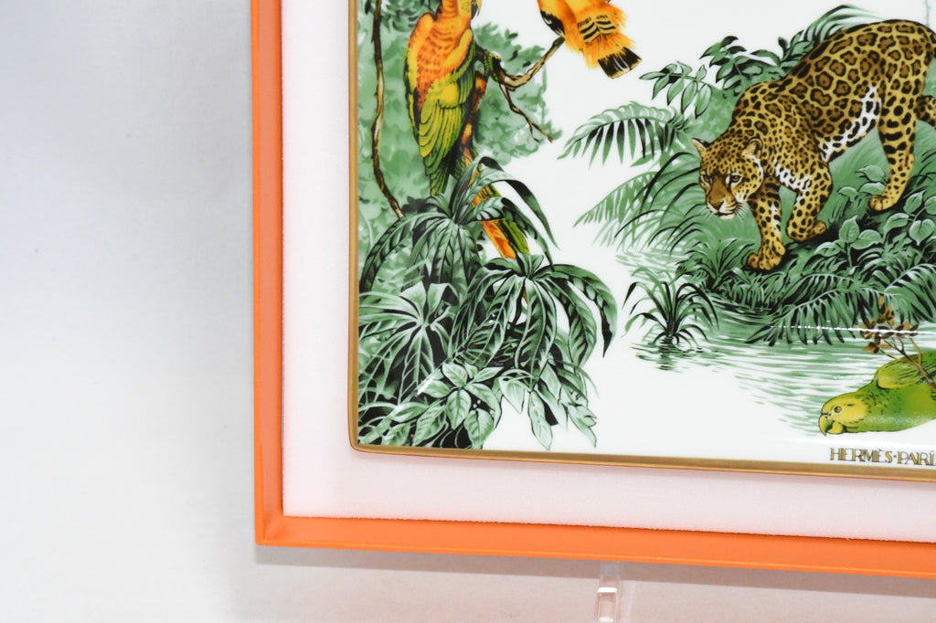 Hermes Carnets d'Equateur Change tray porcelain Ashtray plate panther jaguar