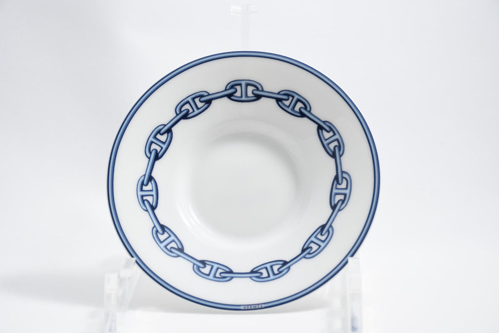 Hermes Chaine D'ancre Demitasse Cup and Saucer 2 Set blue tableware Espresso