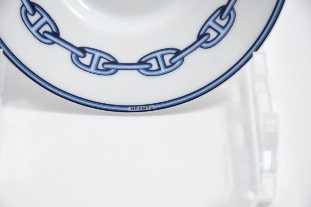 Hermes Chaine D'ancre Demitasse Cup and Saucer 2 Set blue tableware Espresso