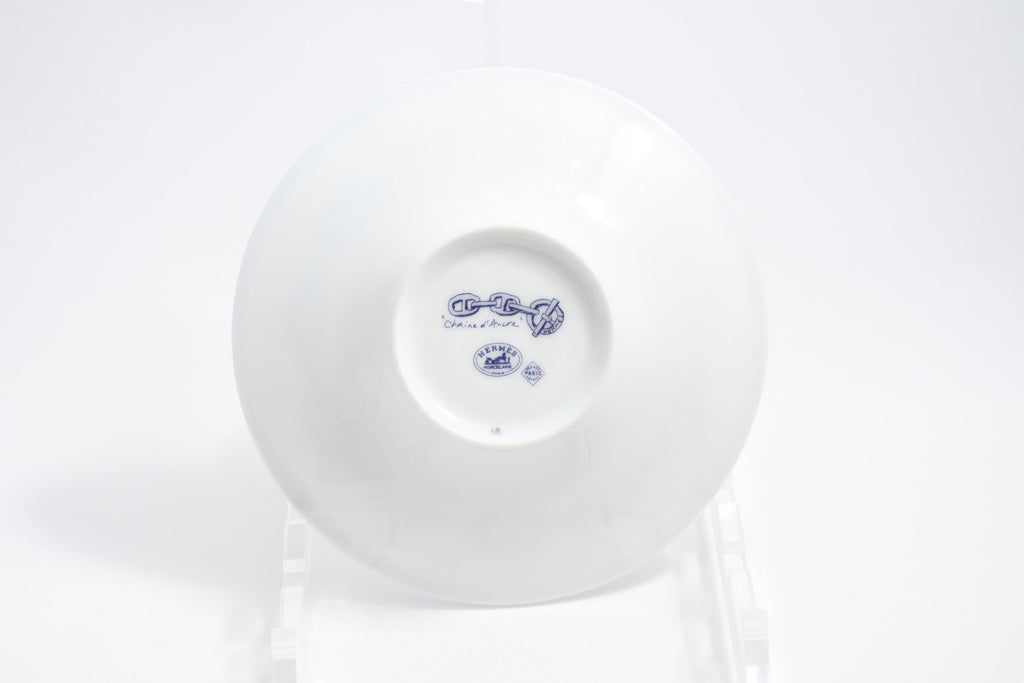 Hermes Chaine D'ancre Demitasse Cup and Saucer 2 Set blue tableware Espresso