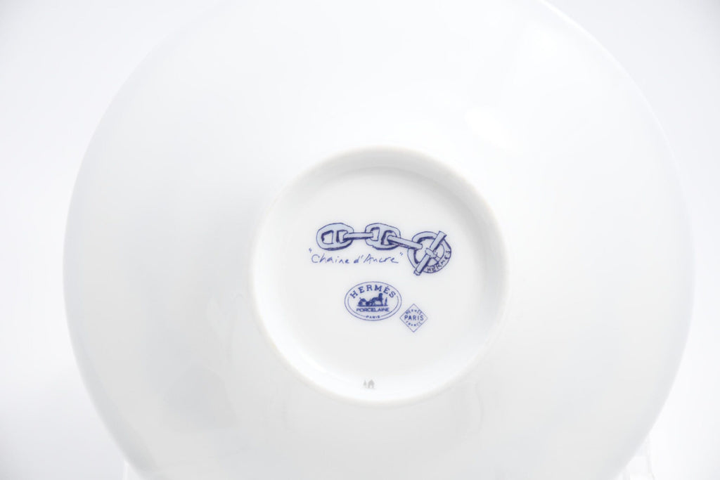 Hermes Chaine D'ancre Demitasse Cup and Saucer 2 Set blue tableware Espresso