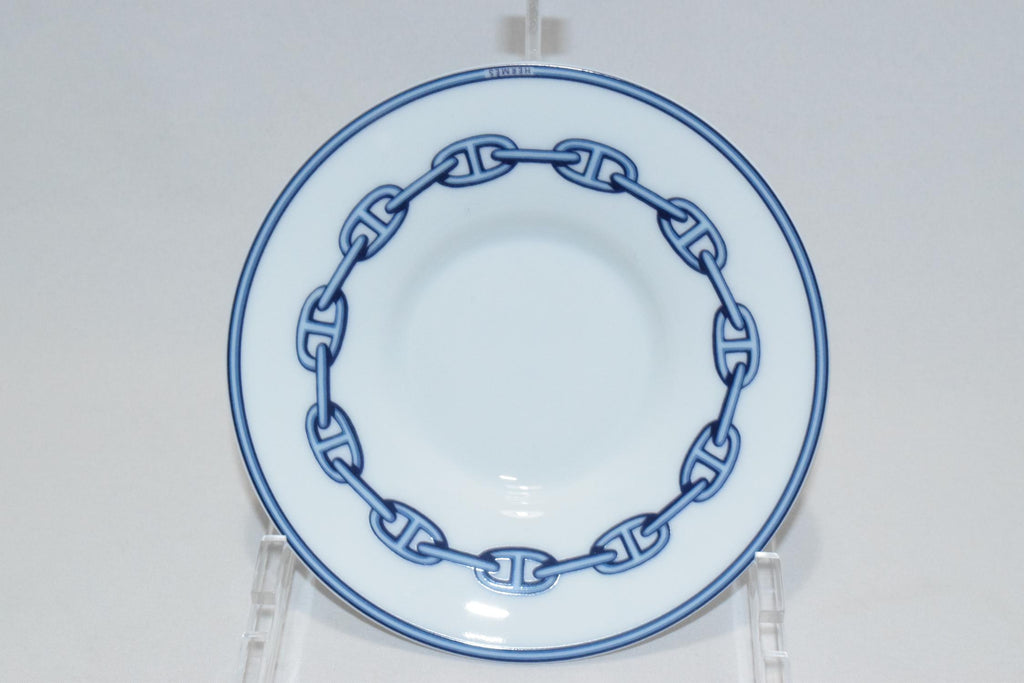 Hermes Chaine D'ancre Demitasse Cup and Saucer 2 set Blue Espresso Dinnerware M21