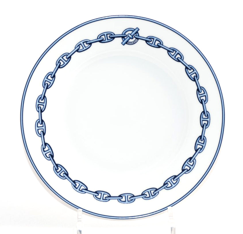 Hermes Chaine D'ancre Dessert Plate 22cm blue porcelain 8.9" M03