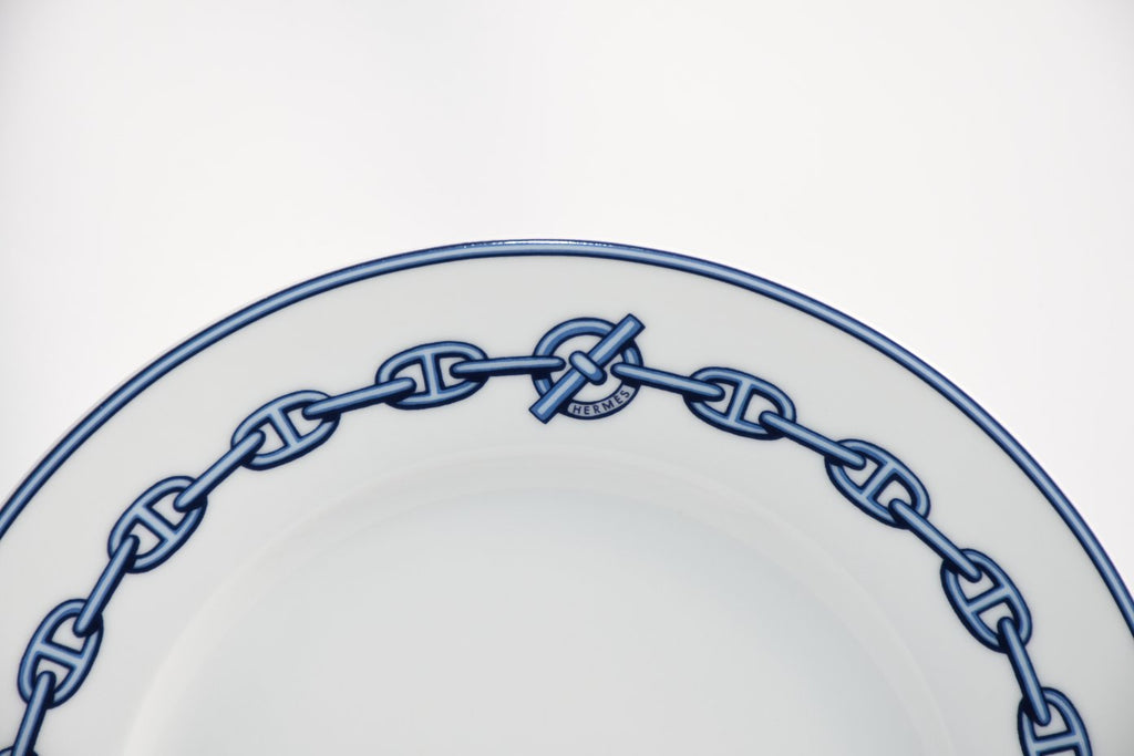 Hermes Chaine D'ancre Dessert Plate 22cm blue porcelain 8.9" M03